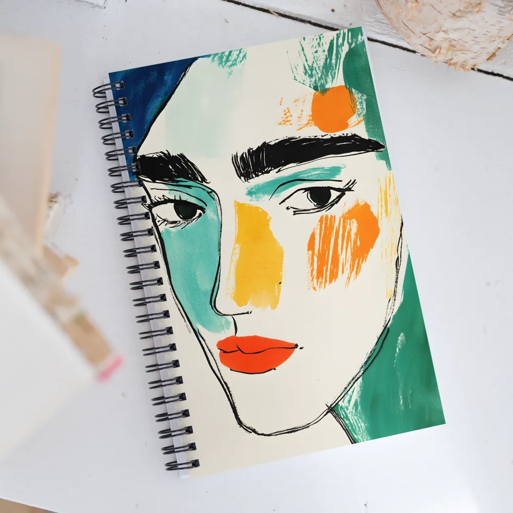 Contemporary Line Portrait | Spiral Notebook