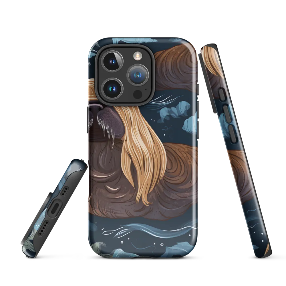 Whimsical Walruses in Deep Blue
