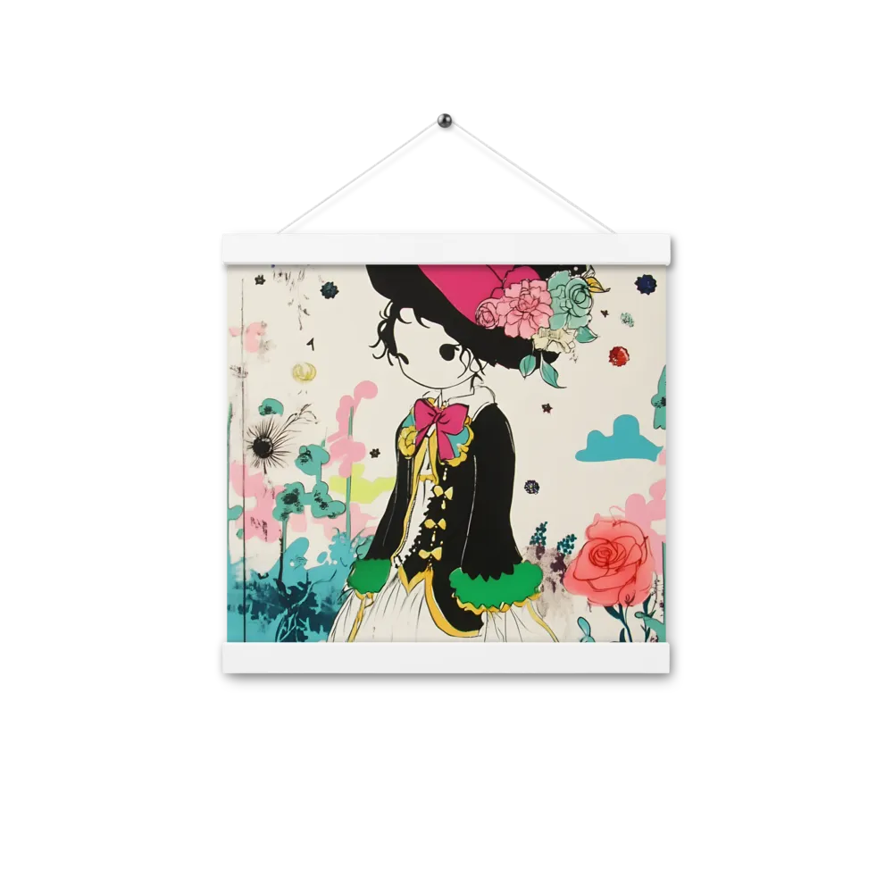 Whimsical Garden Reverie | Poster With White Wood Hanger | 12″×12″