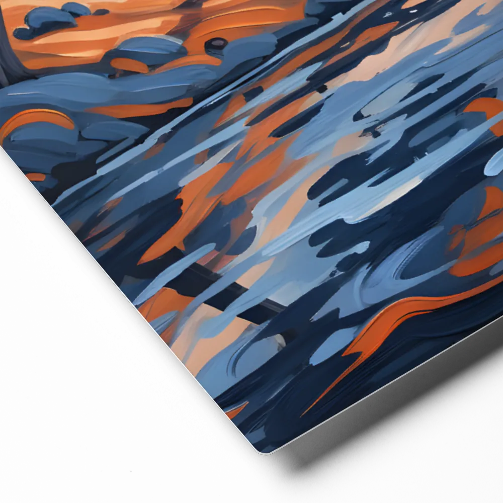 Stylized Lake Landscape 
 Metal Print | 11″x 14″