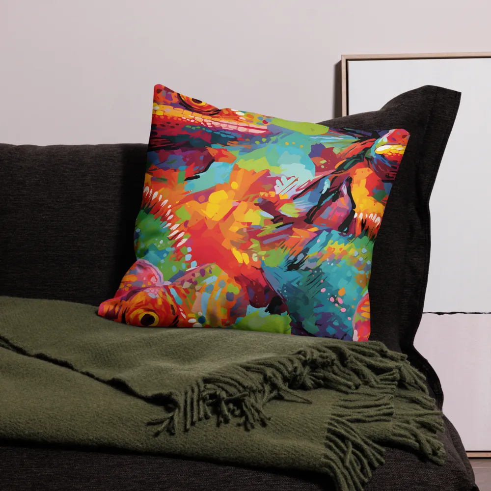 Colorful Lizard: An Abstract Adventure | Pillow | 22″×22″