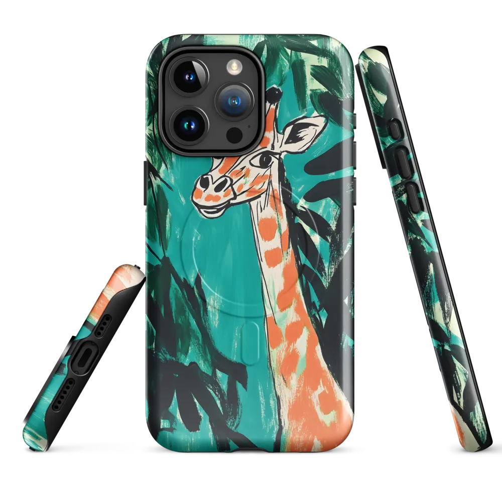 Curious Giraffe in Lush Greenery | Phone Case |  15 Pro Max | MagSafe® Tough Case | Glossy
