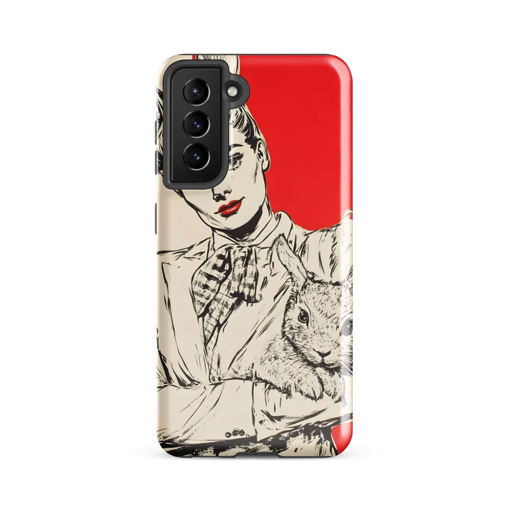 Whimsical Elegance: The Rabbit Lady | Phone Case |  S21 FE | Tough Case | Glossy