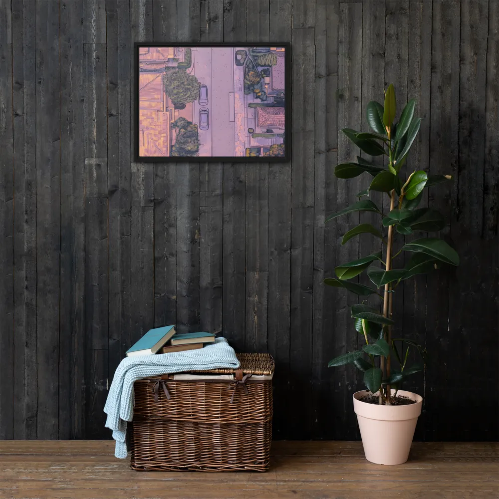 Aerial Serenity: Suburban Oasis | Canvas with Black Frame | 18″×24″