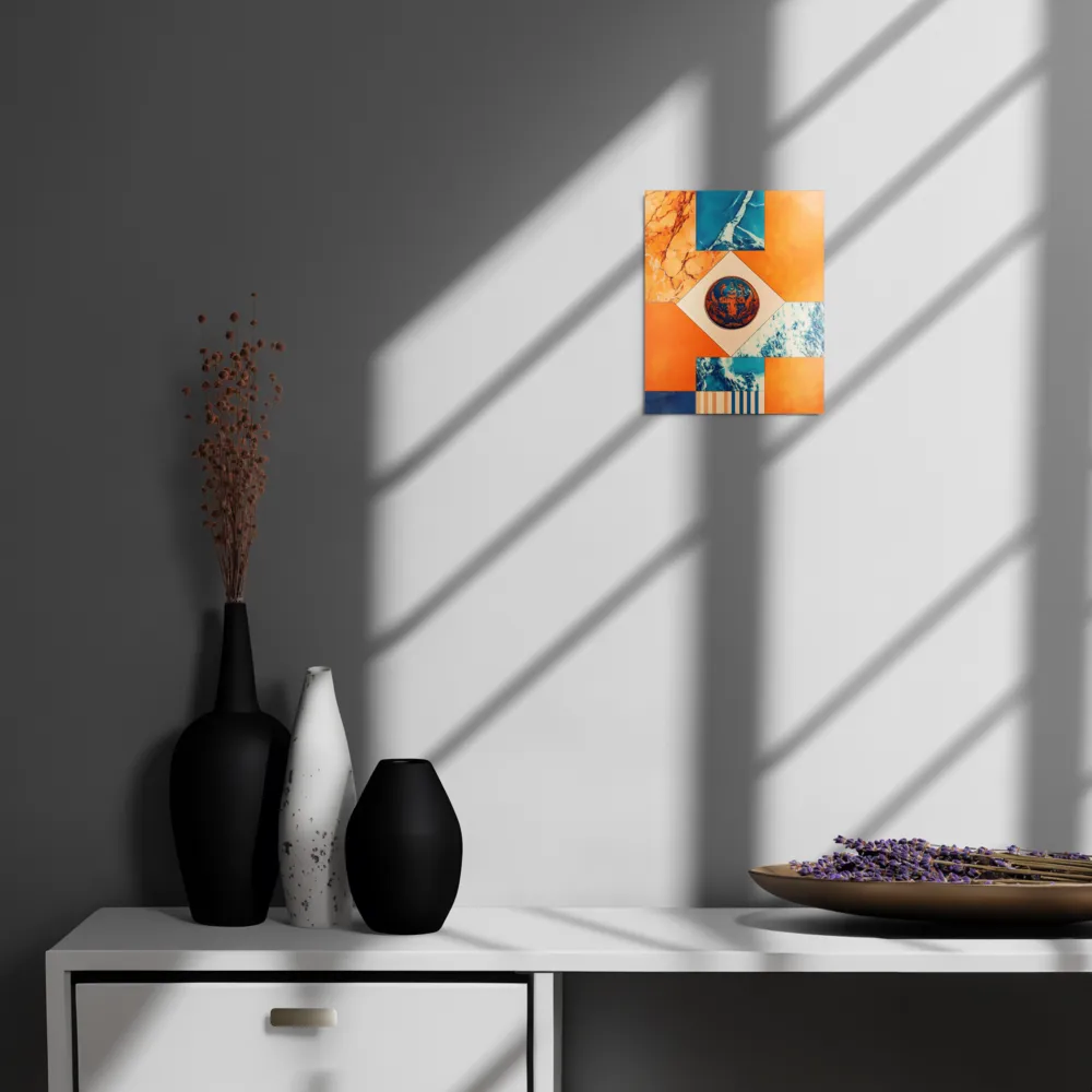 Harmonious Encounters: Abstract Geometry | Metal Print | 8″×10″