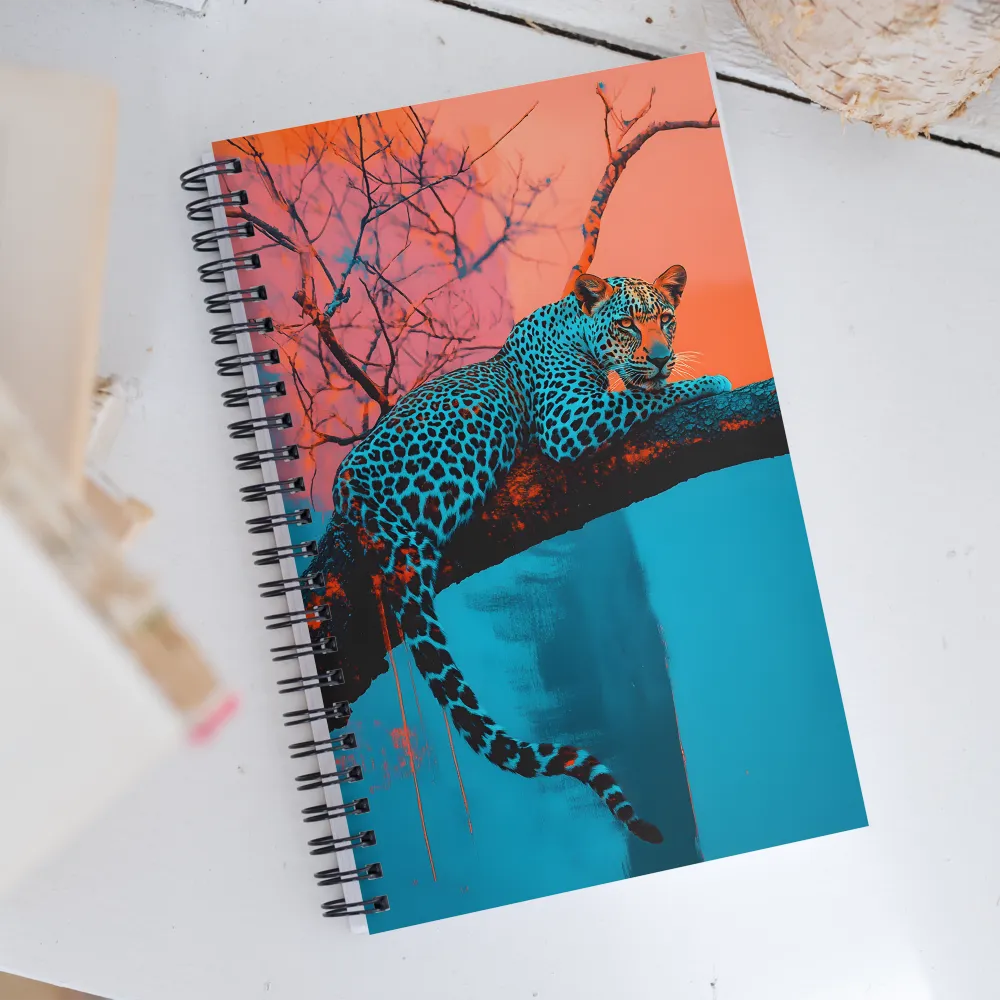 Ethereal Serenity: The Leopard's Perch | Spiral Notebook