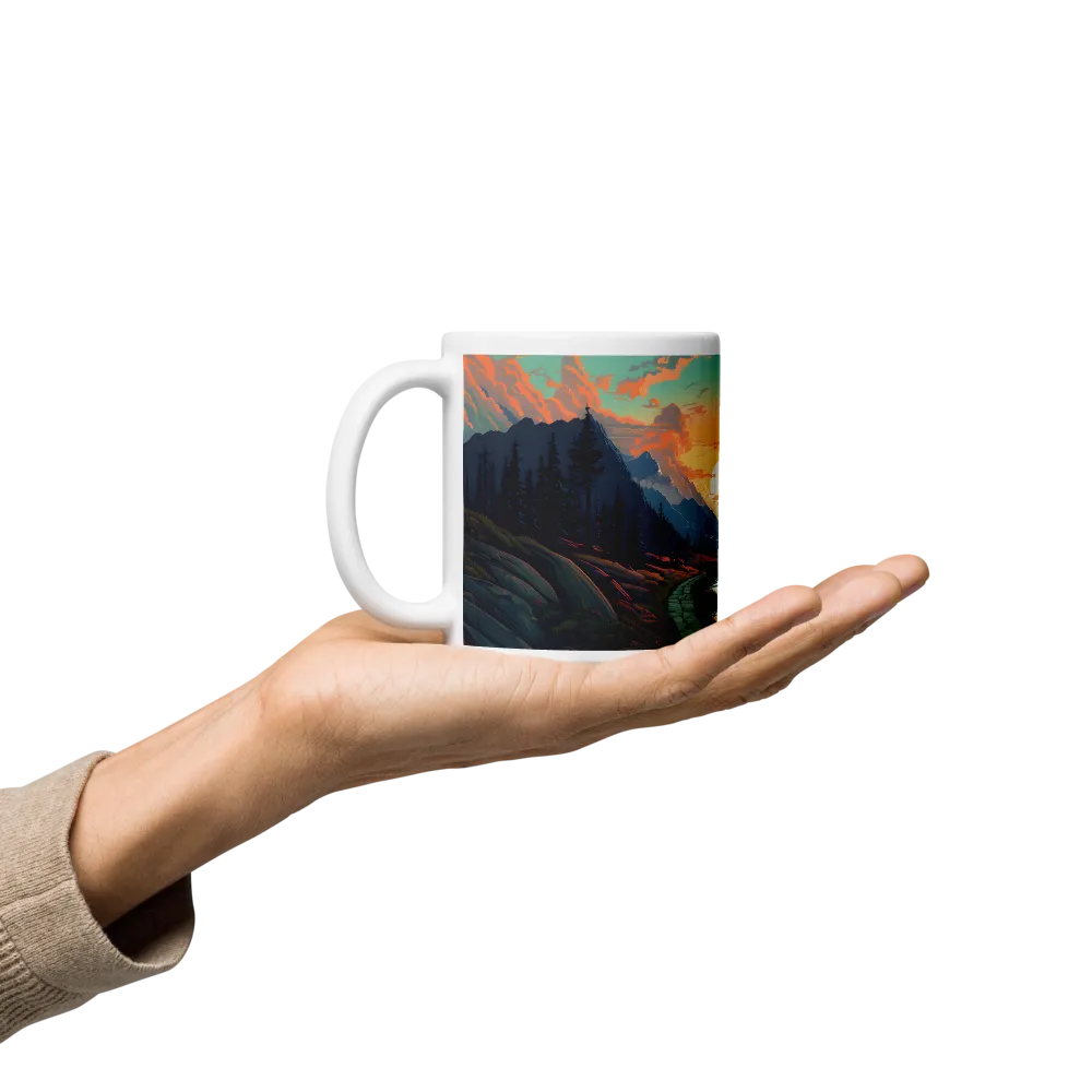 Tranquil Sunset Over the Majestic Mountains | Mugs | Multiple Sizes & Colors