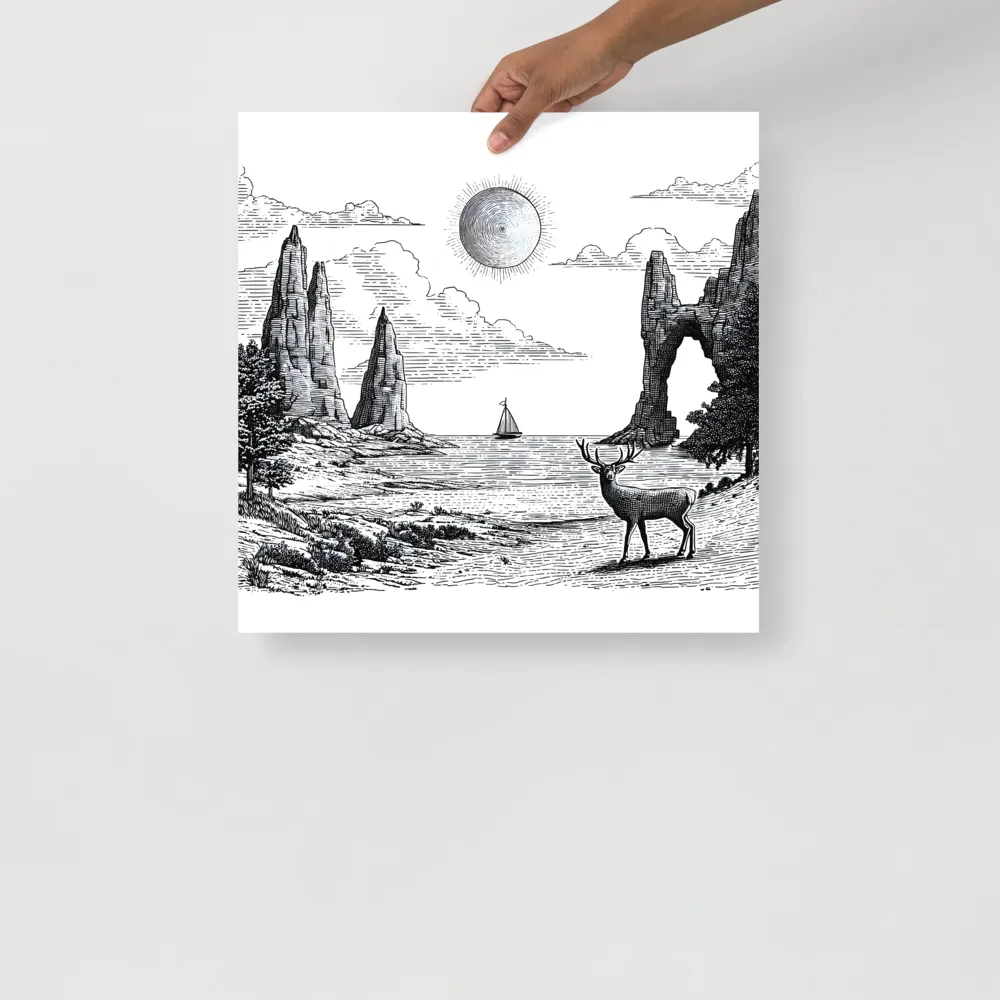 Seaside Stag 
 Poster | 18″x 18″