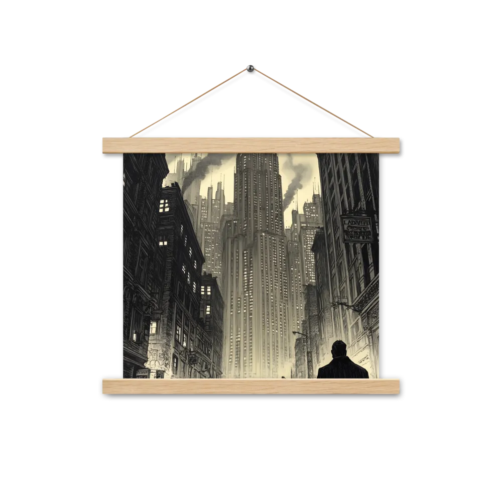 Echoes of the City | Poster With Oak Wood Hanger | 14″×14″