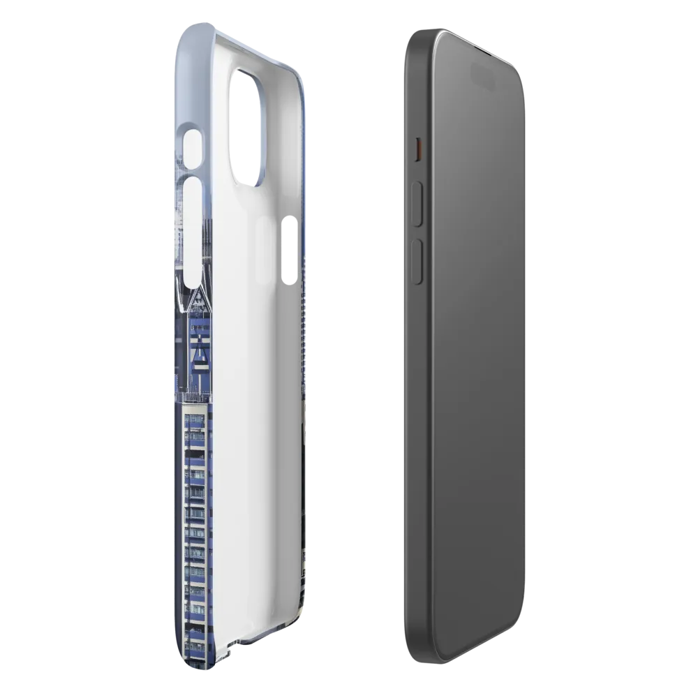 Urban Symphony: A Cityscape in Blues and Grays | Phone Case |  15 Plus | Snap Case | Matte