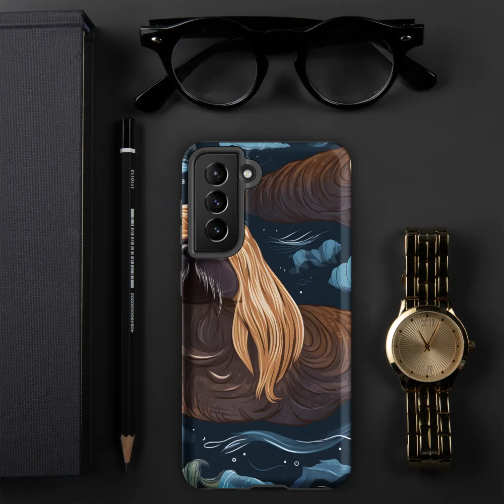Whimsical Walruses in Deep Blue