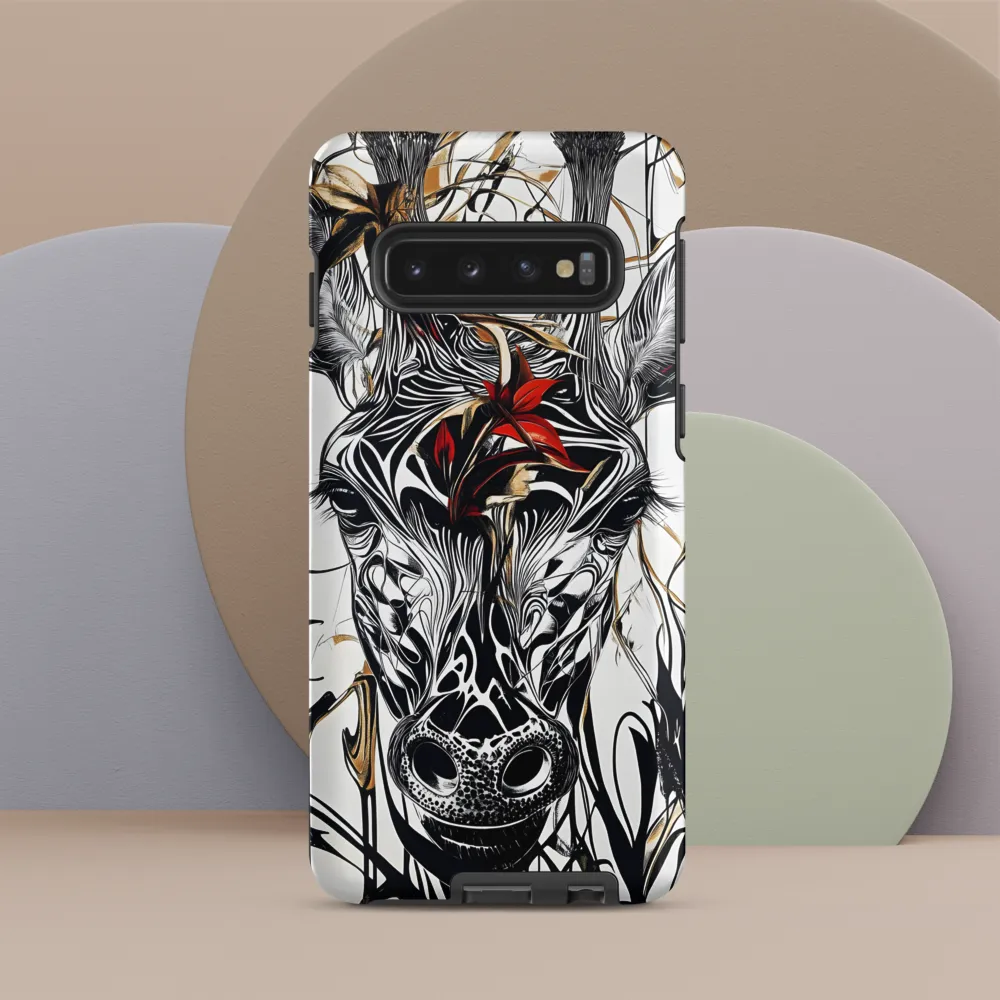 Floral Elegance: The Giraffe's Portrait