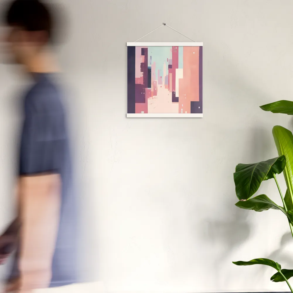 Tranquil Cityscape | Poster With White Wood Hanger | 16″×16″