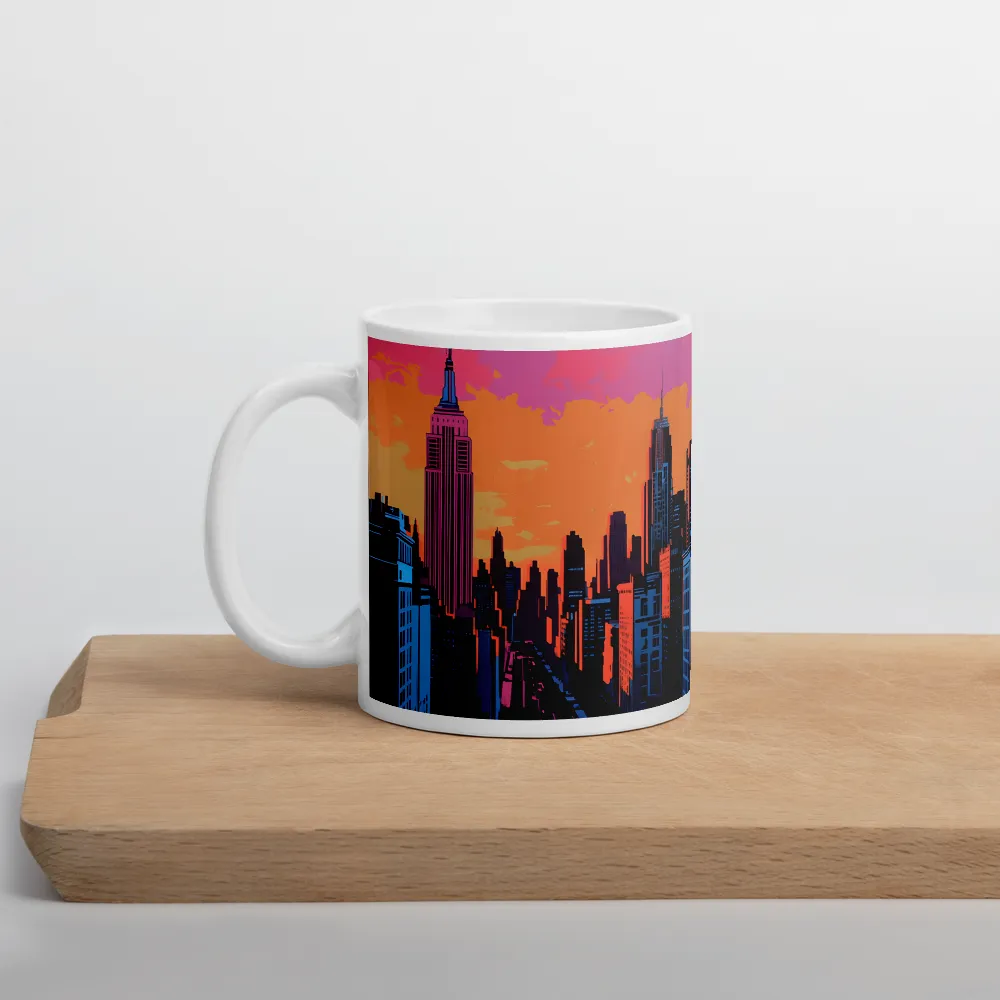 Sunset Over Skyscrapers | Mug with White inside | 11 oz