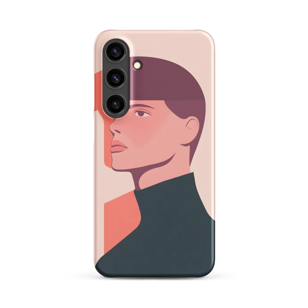 Contemplative Portrait in Minimalism | Phone Case |  S24 Plus | Snap Case | Matte