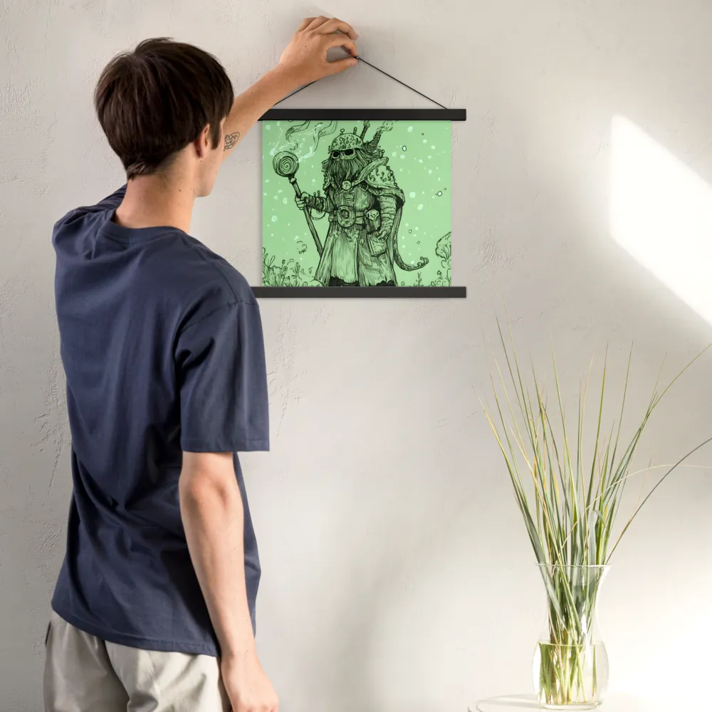 The Enigmatic Wizard | Poster With Black Wood Hanger | 14″×14″