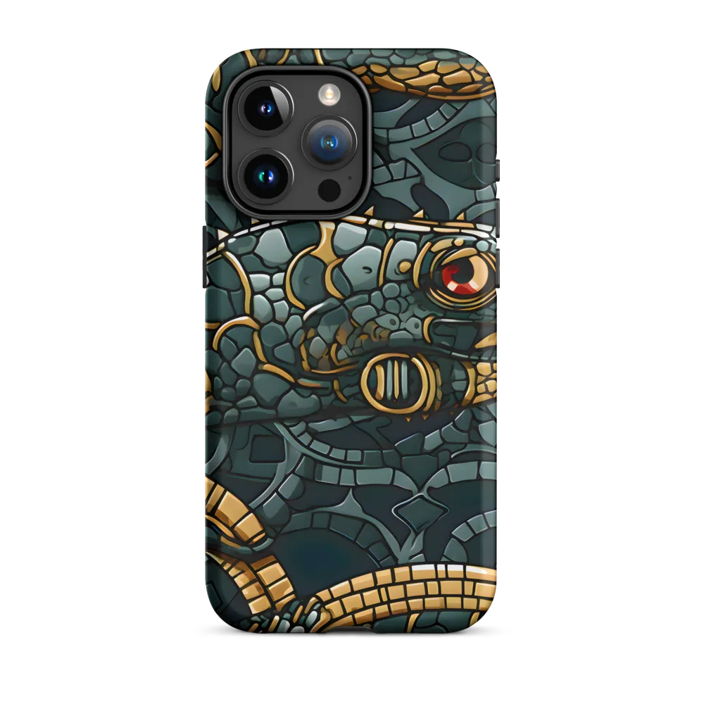 Reptilian Elegance: A Digital Art Nouveau Tapestry