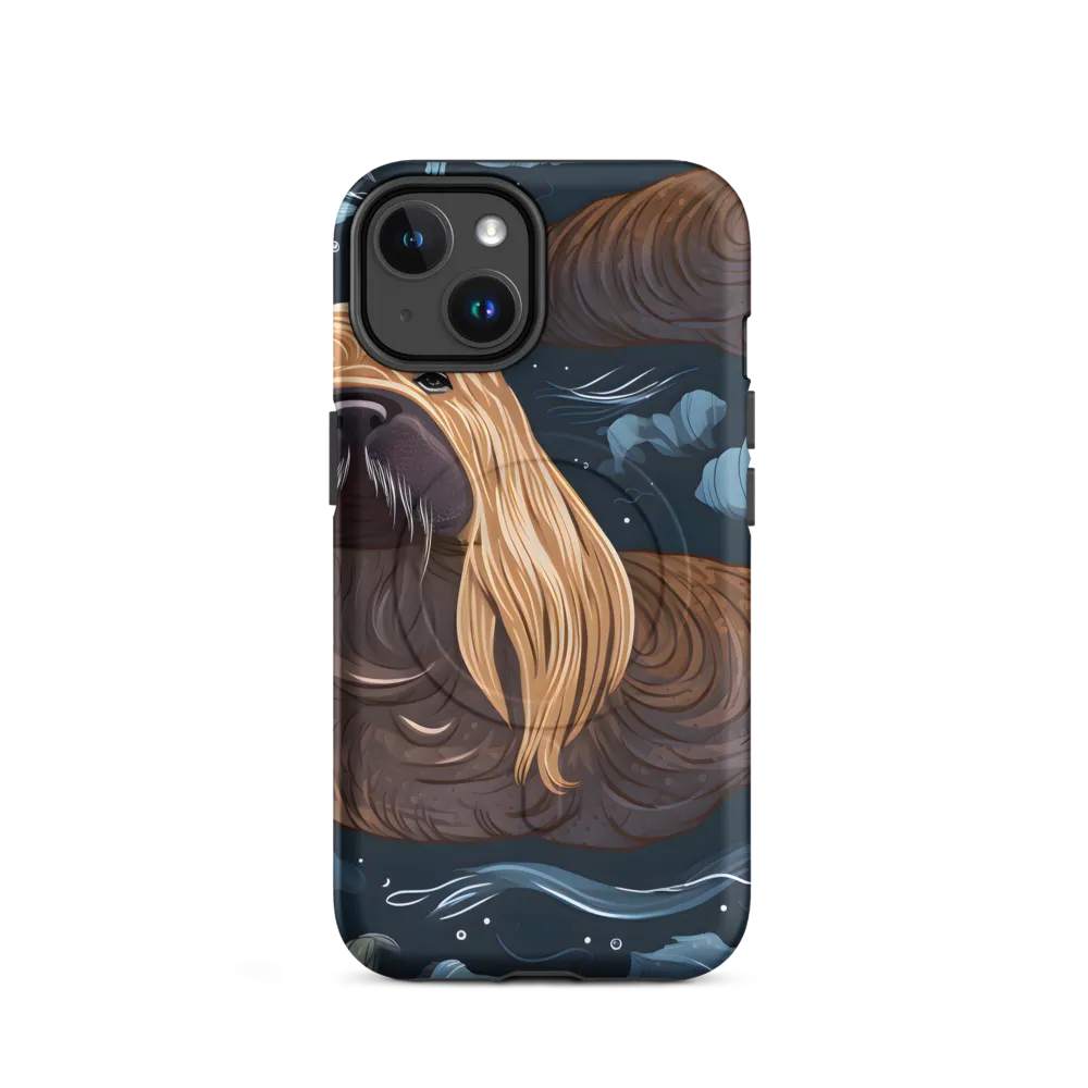 Whimsical Walruses in Deep Blue