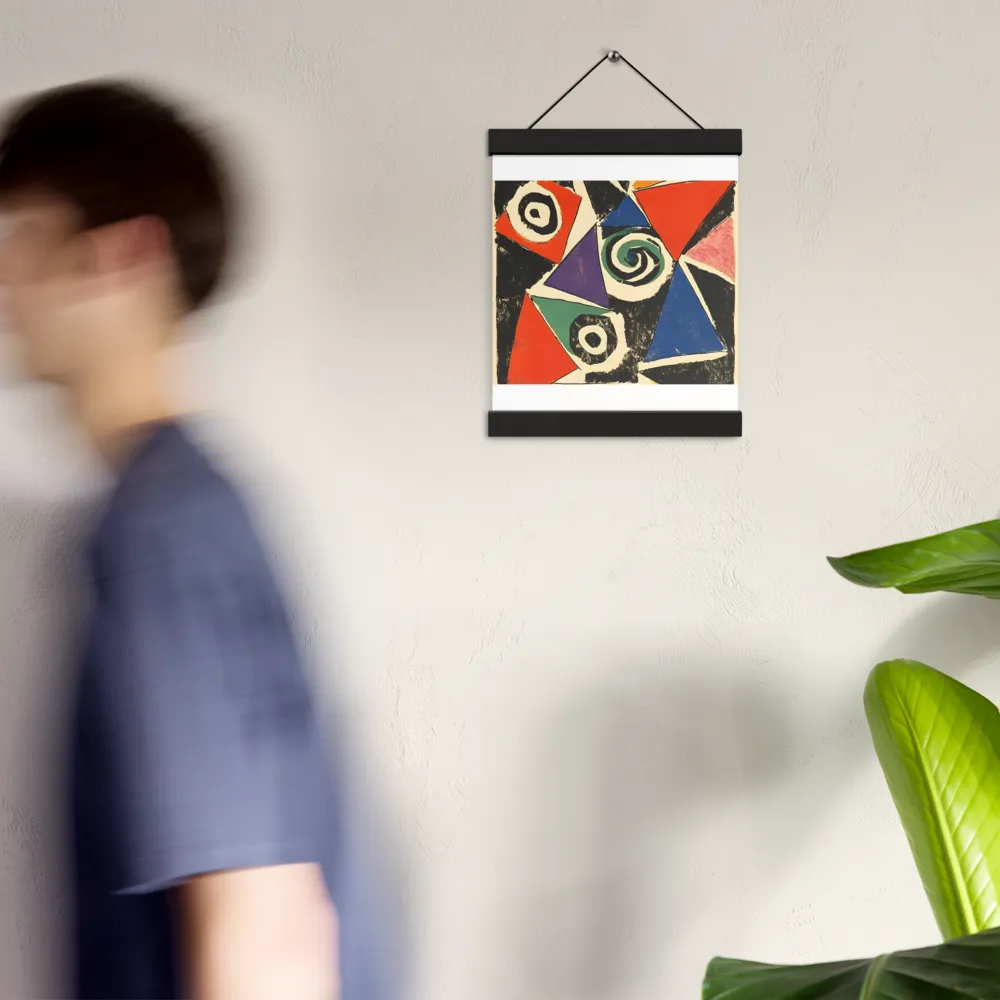 Dynamic Geometric Abstraction | Poster With Black Wood Hanger | 8″×10″