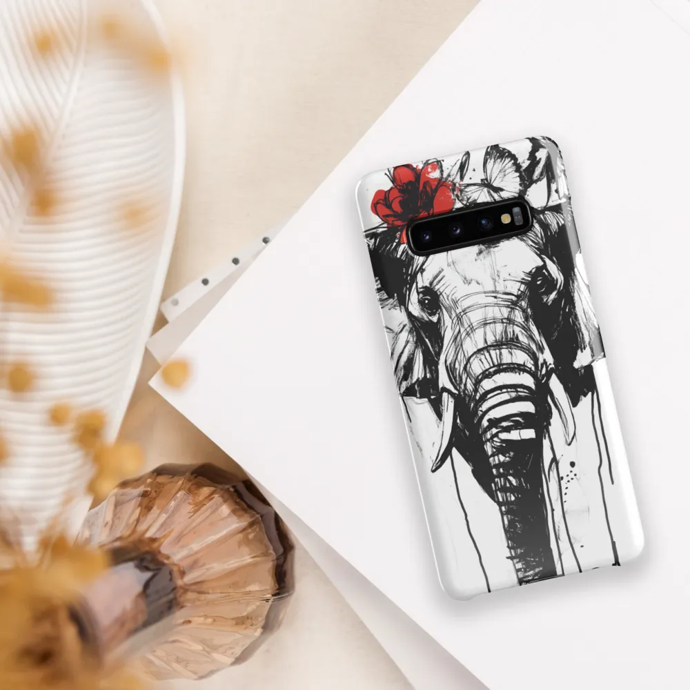 Whimsical Elegance: The Elephant's Adornments | Phone Case |  S10 Plus | Snap Case | Glossy