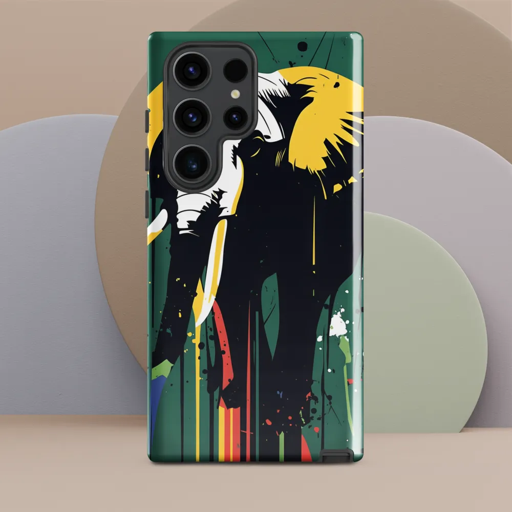Dripping Elephant — Graphic Stencil on Green