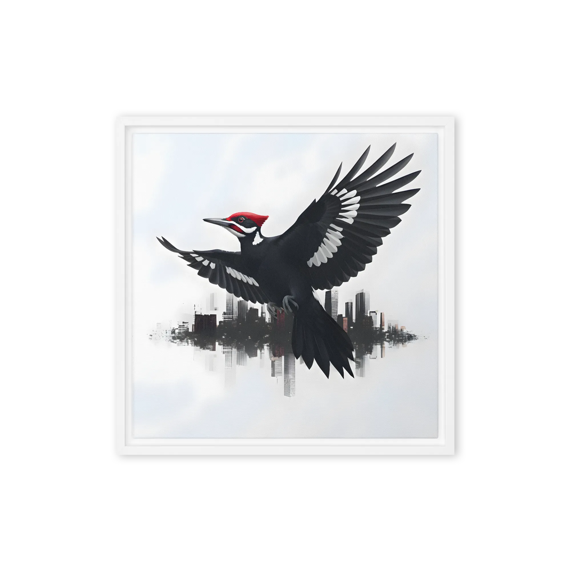 Urban Woodpecker 
 Canvas with White Frame