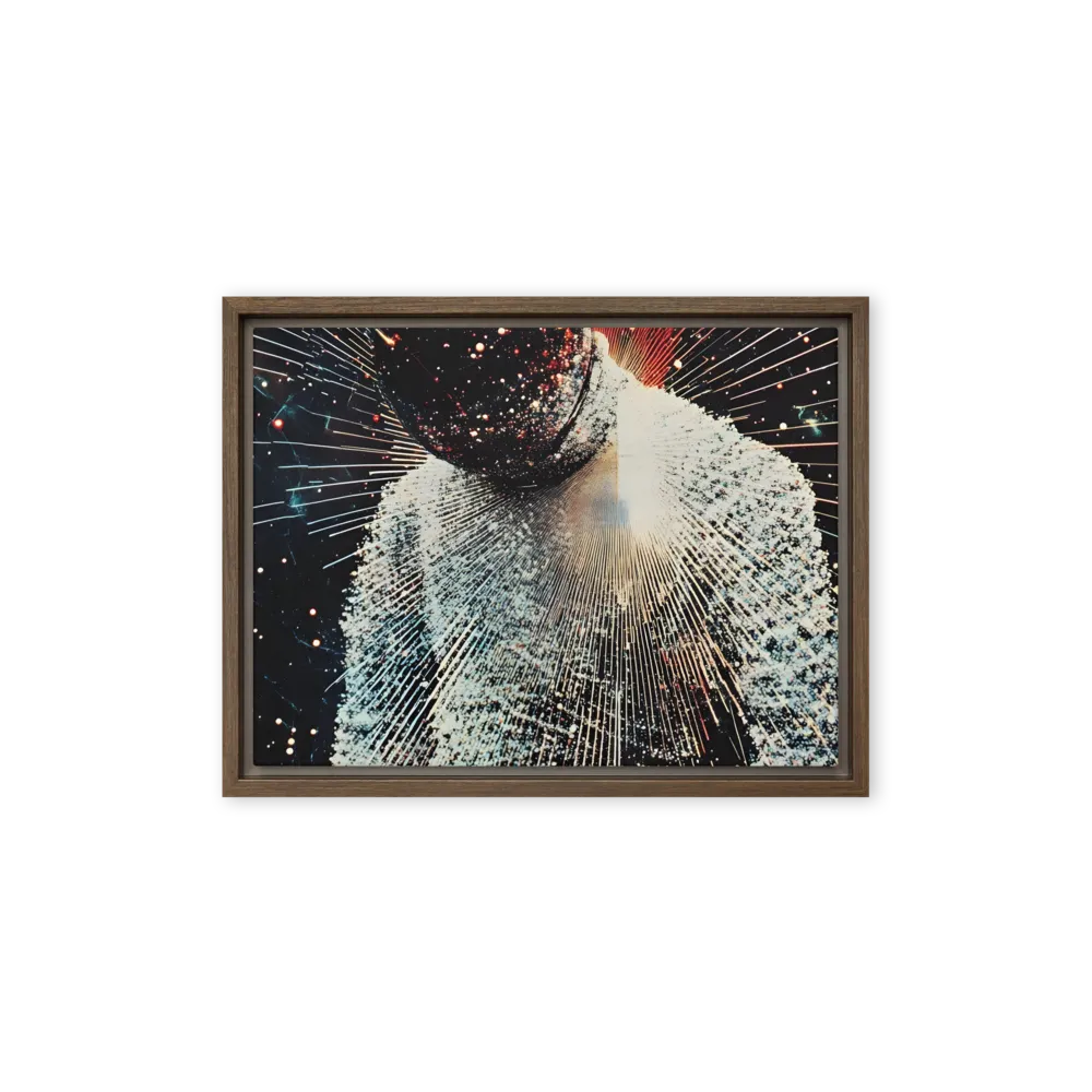 Ethereal Astronaut: A Journey Through the Cosmos | Canvas with Brown Frame | 12″×16″