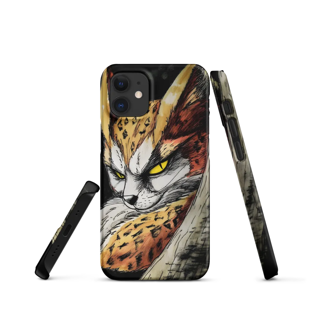 Fierce Gaze of the Wild Cat | Phone Case |  12 Mini | Snap Case | Matte
