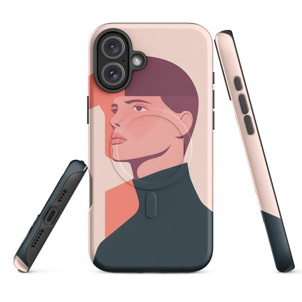 Contemplative Portrait in Minimalism | Phone Case |  16 Plus | MagSafe® Tough Case | Matte