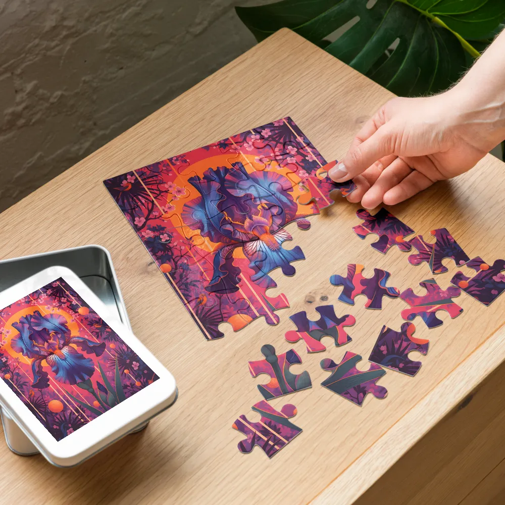 Sunlit Iris 
 Jigsaw Puzzle in Tin Box