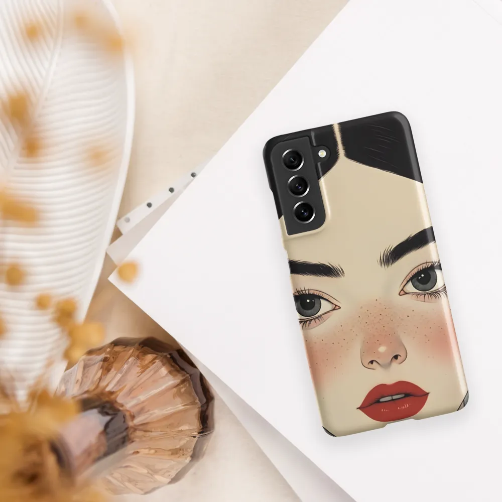Serenity Captured: A Modern Portrait | Phone Case |  S21 FE | Snap Case | Matte