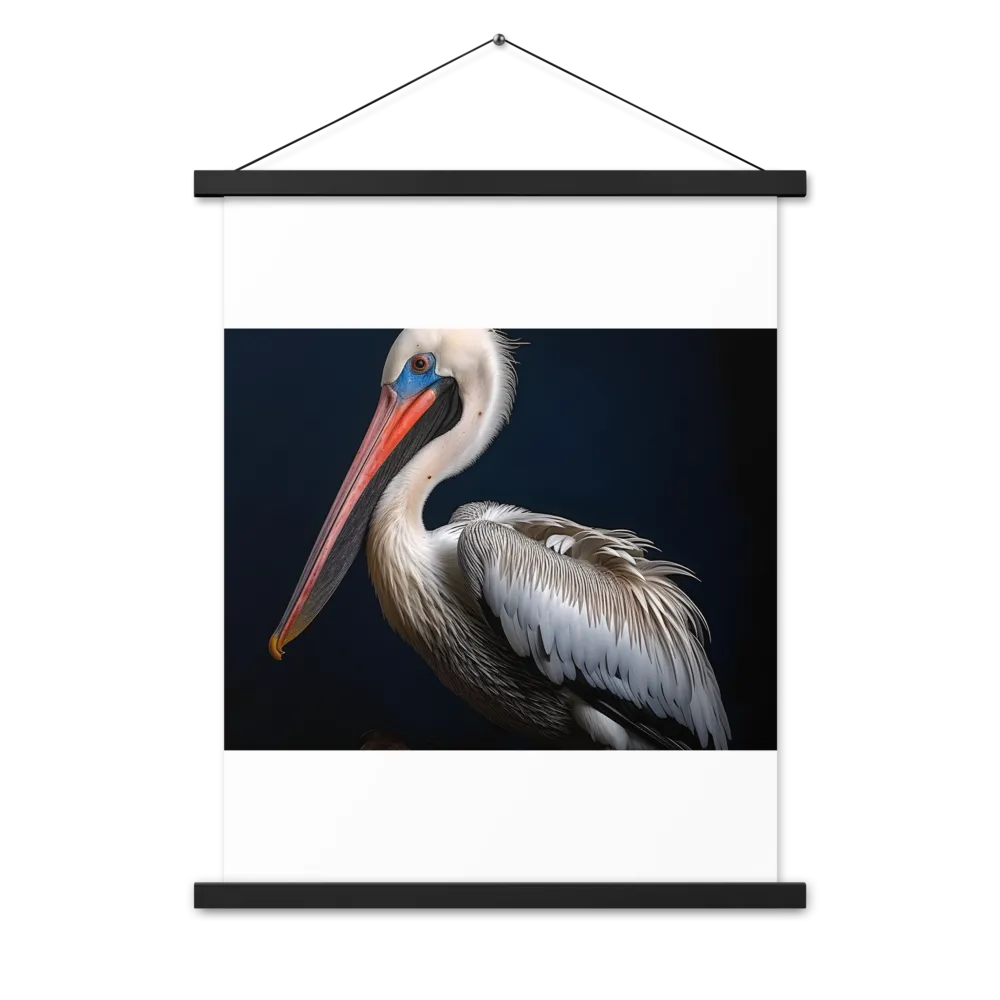Majestic Pelican Portrait | Poster With Black Wood Hanger | 18″×24″