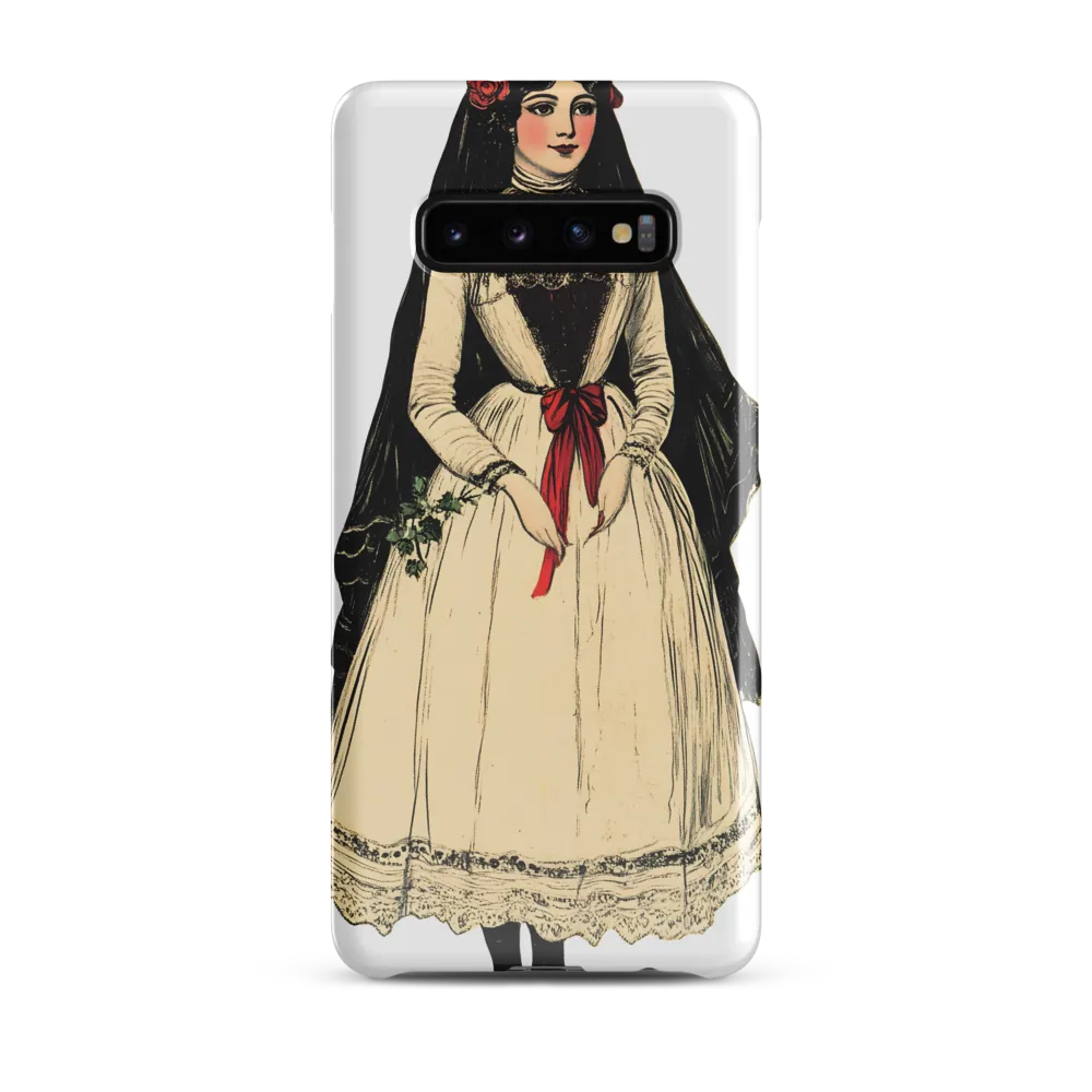 Elegance in Tradition: A Folk Portrait | Phone Case |  S10 Plus | Snap Case | Glossy