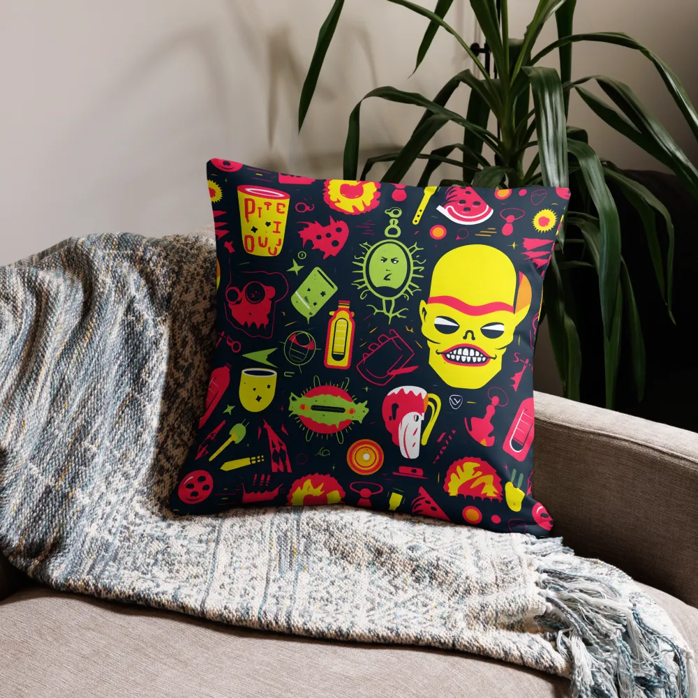 Neon Revelry: A Quirky Exploration of Modern Pop Art | Pillow & Pillow Case | Multiple Sizes