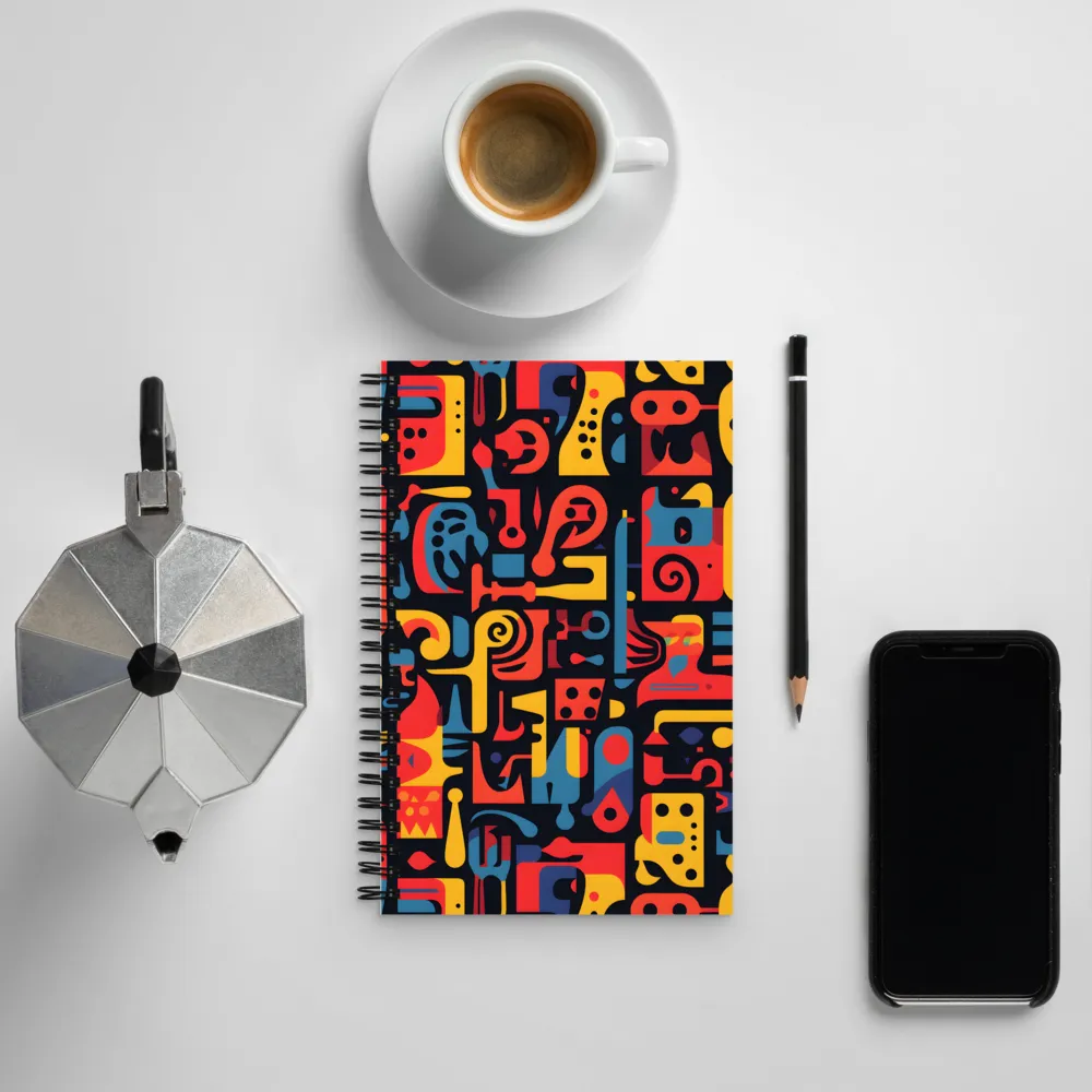 Mosaic of Playful Patterns | Spiral Notebook