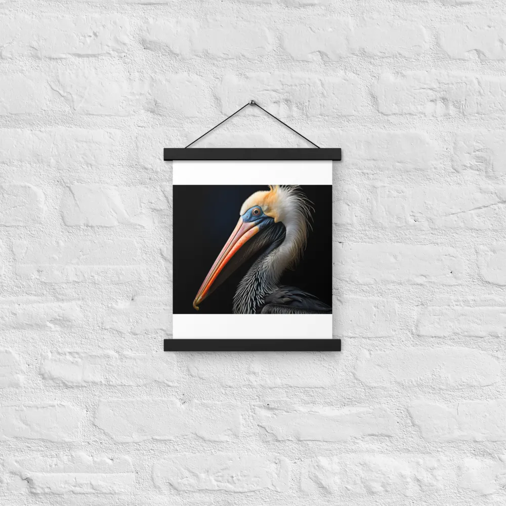 Majestic Portrait of a Pelican | Poster With Black Wood Hanger | 11″×14″