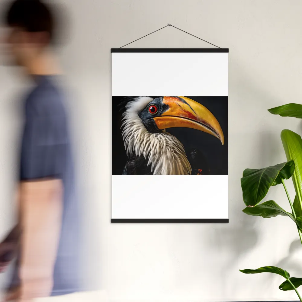 Majestic Hornbill Portrait | Poster With Black Wood Hanger | 24″×36″