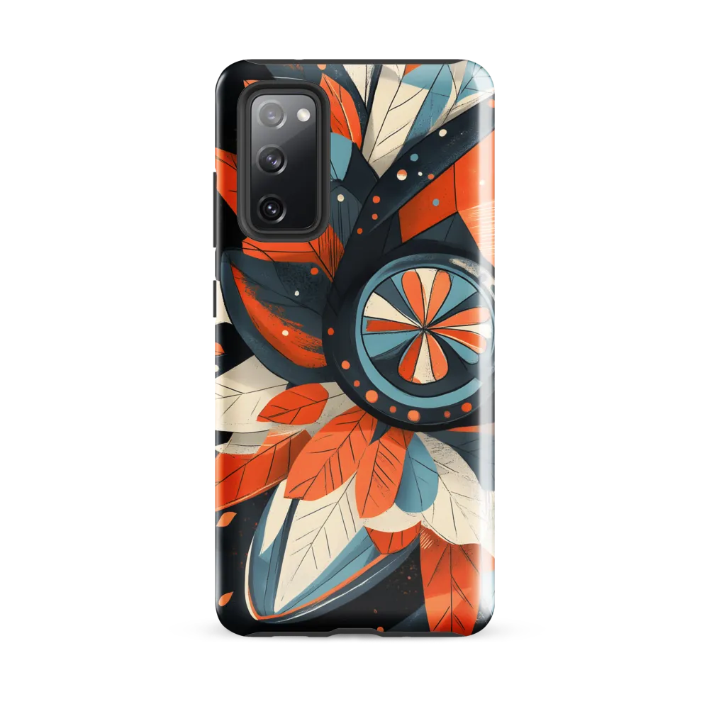 Floral Symphony in Orange and Teal | Phone Case |  S20 FE | Tough Case | Glossy