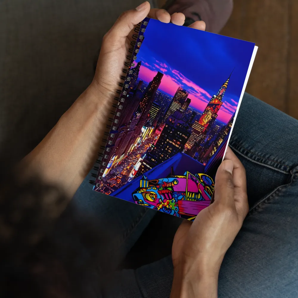 Neon Twilight: A City in Vibrance | Spiral Notebook