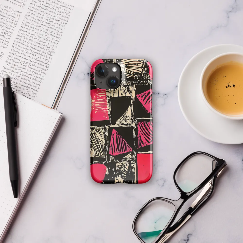 Geometric Symphony in Pink and Black