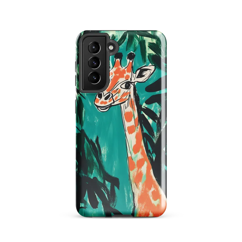 Curious Giraffe in Lush Greenery | Phone Case |  S21 | Tough Case | Glossy