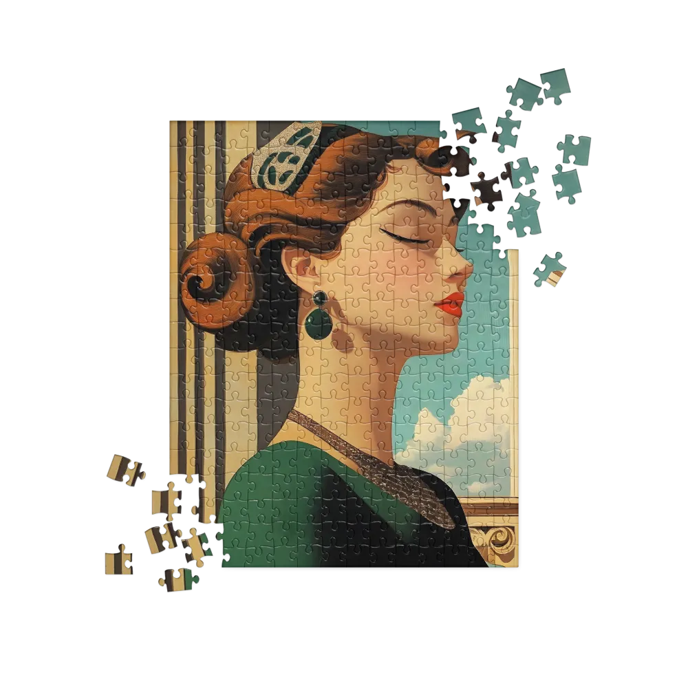 Elegance in Art Deco: A Portrait of Grace | Jigsaw Puzzle | 252/520 pieces