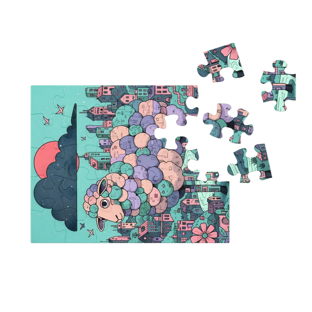 City Sheep 
 Jigsaw Puzzle in Tin Box