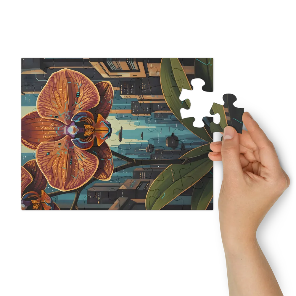 Futuristic Orchid 
 Jigsaw Puzzle in Tin Box