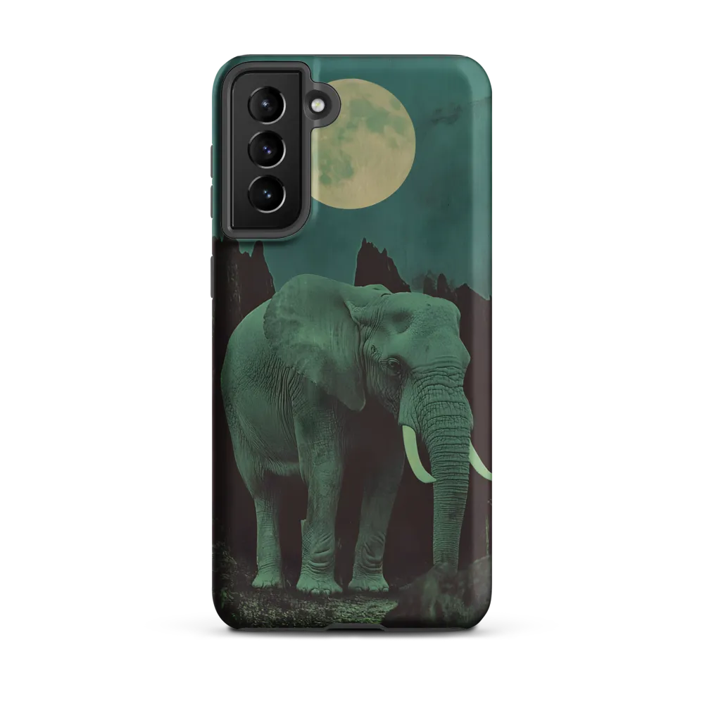 Ethereal Presence: Elephant Under a Full Moon