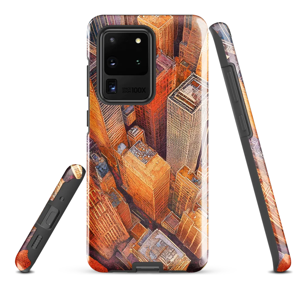 Urban Symphony in Orange and Purple