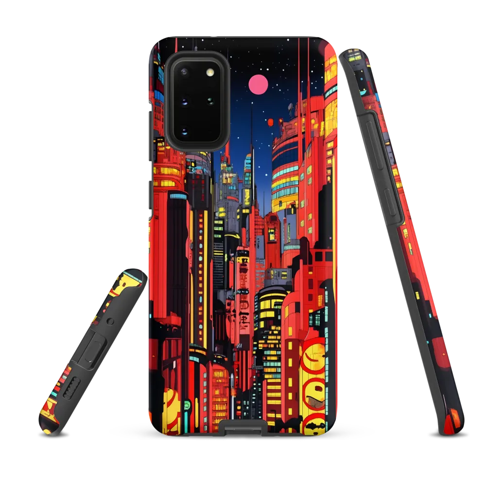 Neon Dreams: A Cyberpunk Cityscape | Phone Case |  S20 Plus | Tough Case | Matte