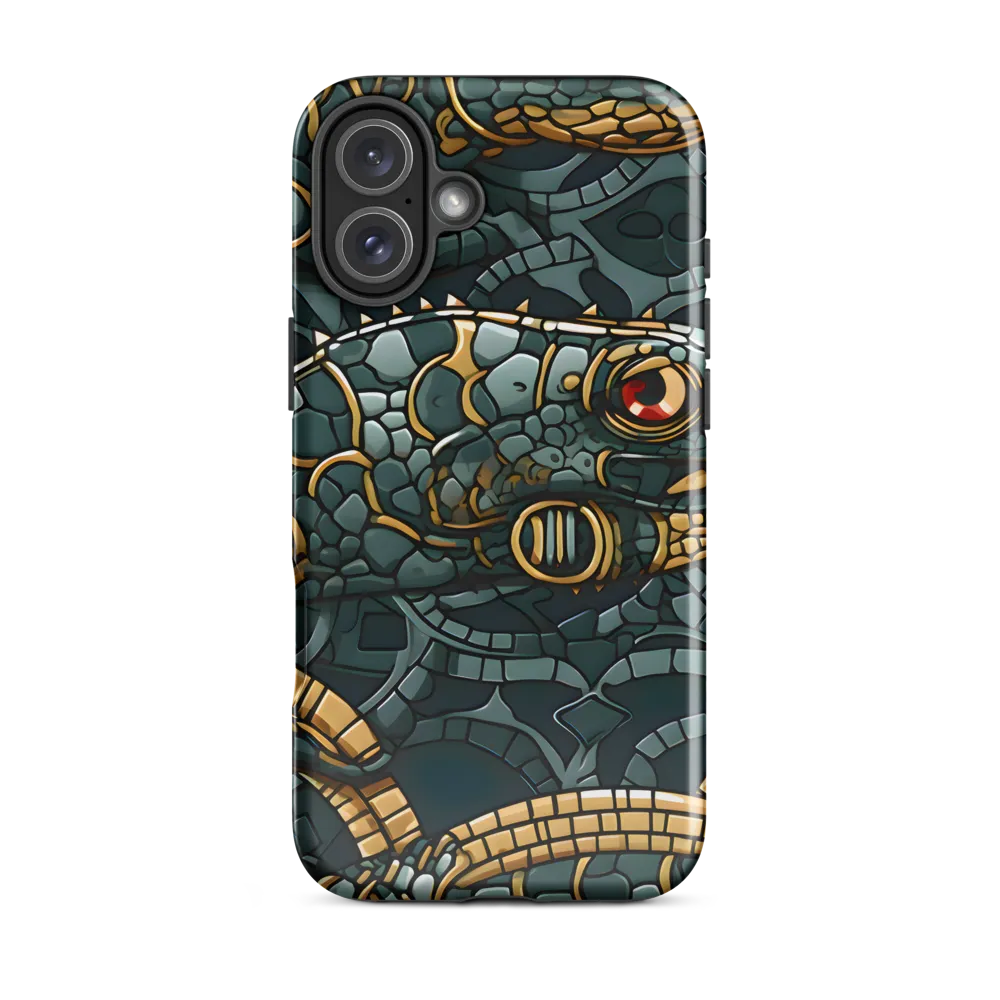 Reptilian Elegance: A Digital Art Nouveau Tapestry