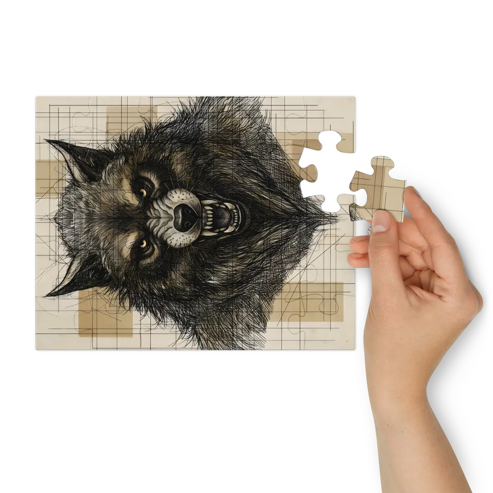 Wolf Study 
 Jigsaw Puzzle in Tin Box