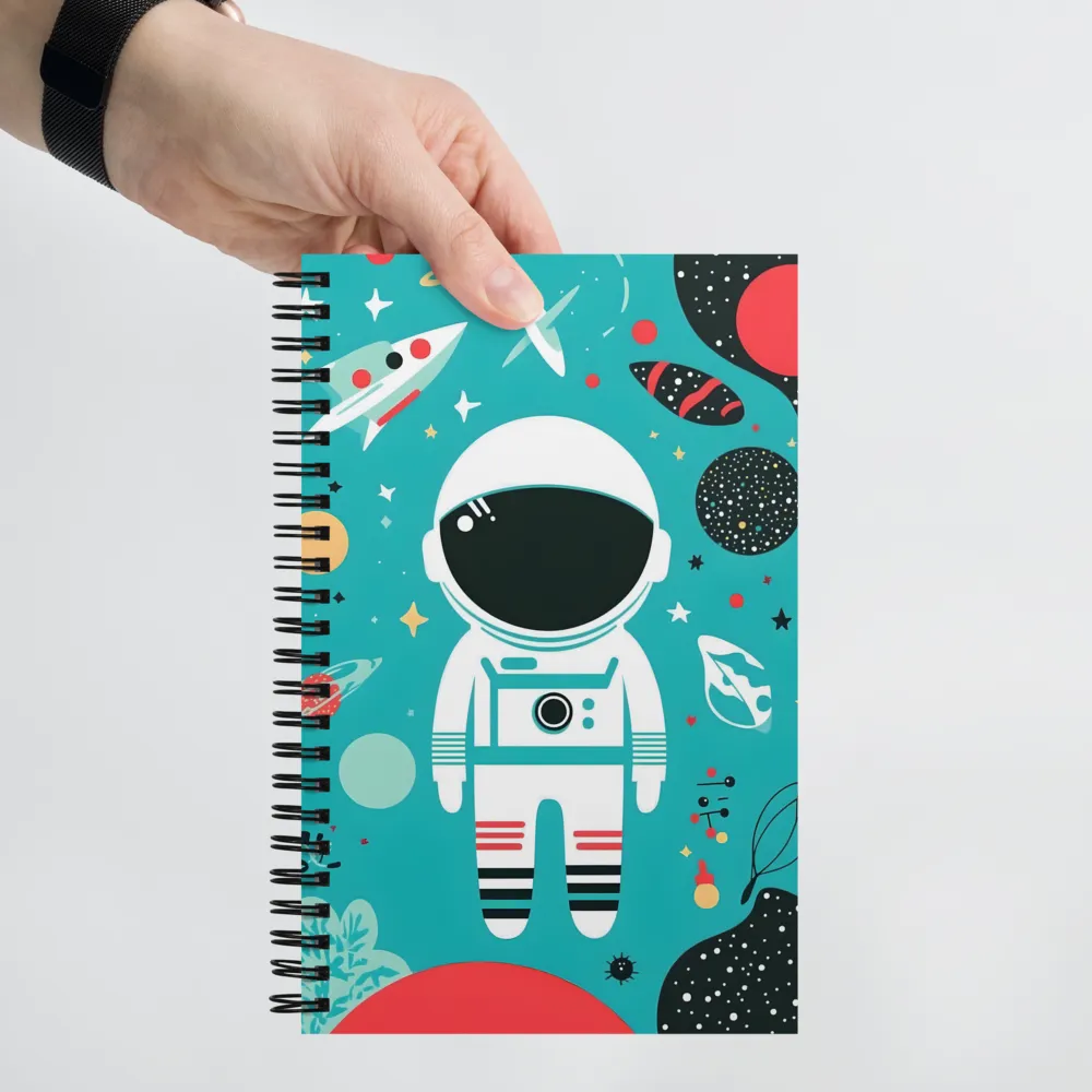 Whimsical Astronaut in Cosmic Wonderland | Spiral Notebook